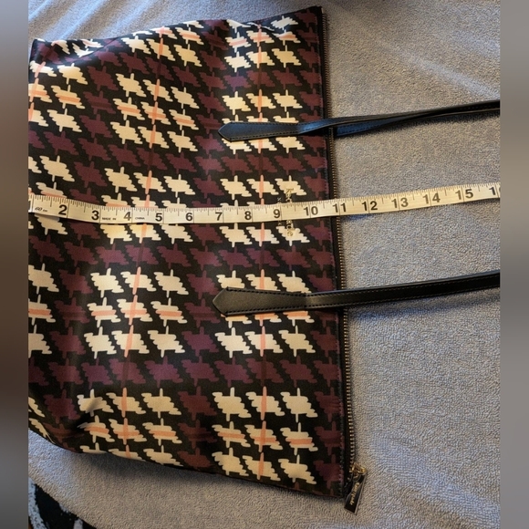 Kate Spade Houndstooth Tote and Wallet Set - Purple, Pink and Cream / Black - Picture 7 of 14